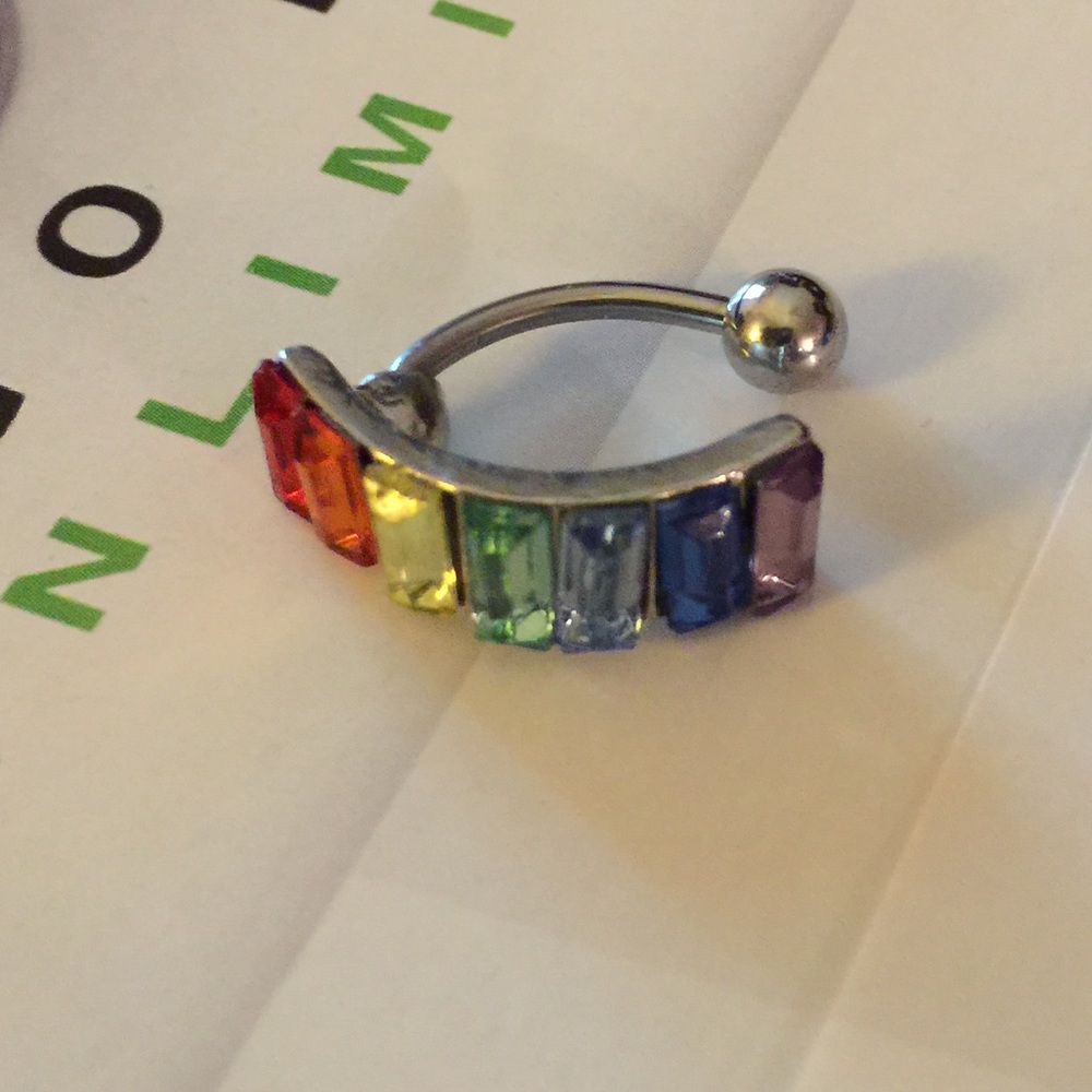 End of Summer Sale! Crystals Rainbow Belly Ring